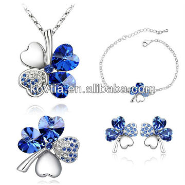 China Lieferant heißesten Klee Schmuck Braut Saphir Schmuck Set